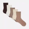 5pk cotton-rich mixed-color crew socks