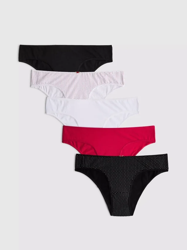 5pk cotton-rich printed brazilian briefs
