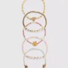 5pk disney's winnie the pooh beaded charm bracelets