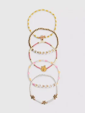 5pk disney's winnie the pooh beaded charm bracelets