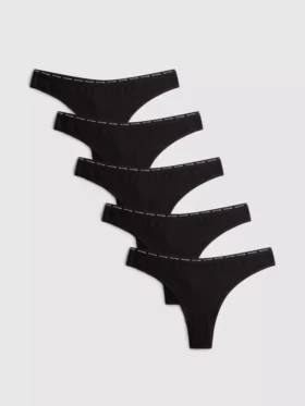 5pk love to lounge cotton rich thongs