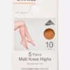 5pk matt knee high tights