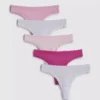 5pk microfiber lace-trim thongs