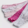 5pk microfiber lace-trim thongs