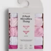 5pk microfiber lace-trim thongs
