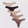 5pk neutral cotton thongs