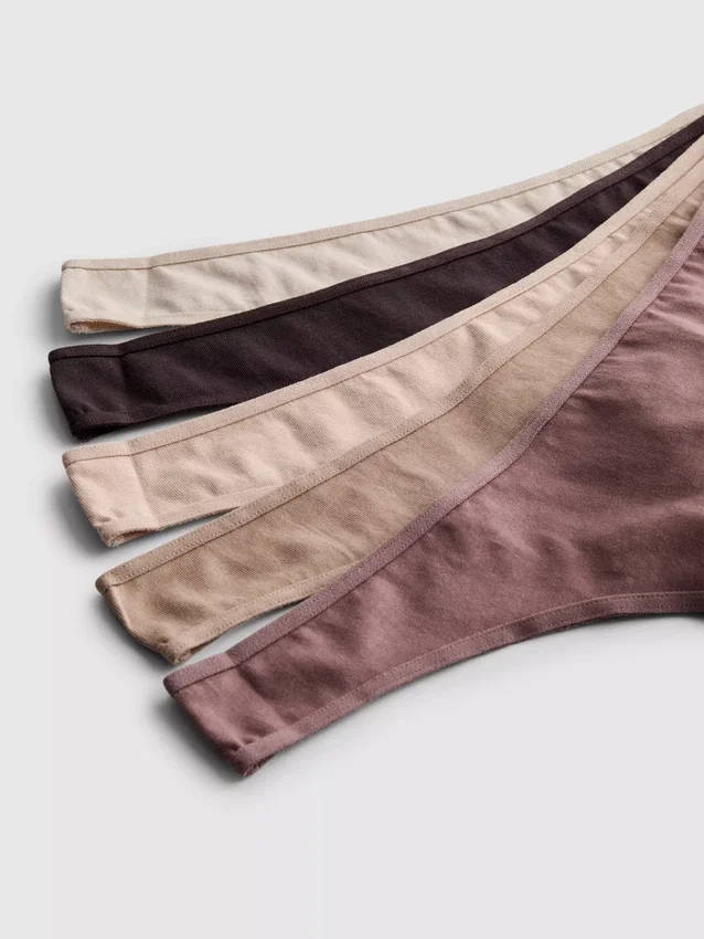 5pk neutral cotton thongs