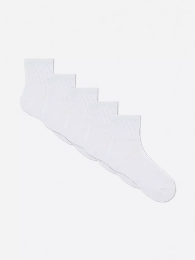 5pk ribbed quarter socks