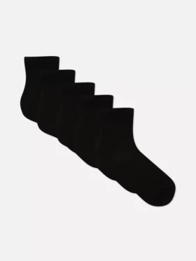 5pk ribbed quarter socks