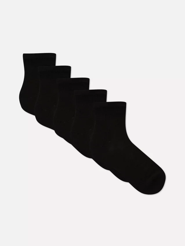 5pk ribbed quarter socks
