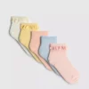 5pk ribbed ruffle quarter socks