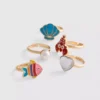 5pk sea charm rings