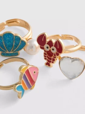 5pk sea charm rings