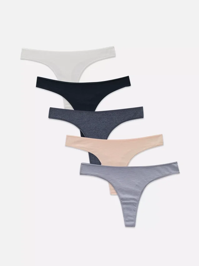 5pk solid color thongs