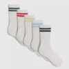5pk stripe crew socks