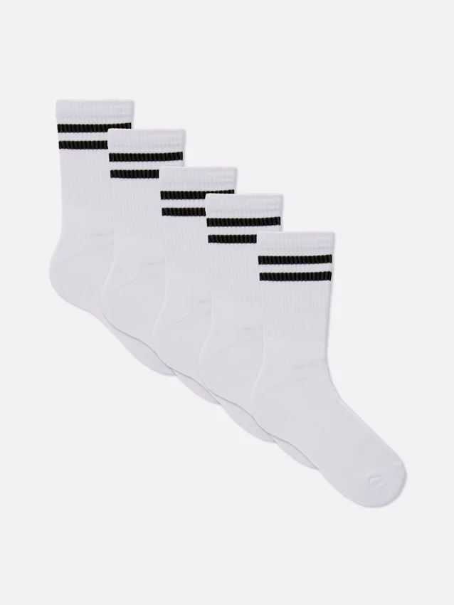 5pk stripe crew socks