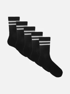 5pk stripe crew socks