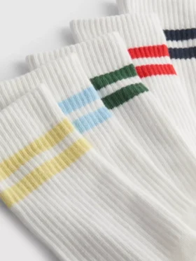 5pk stripe crew socks