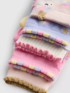 5pk unicorn graphic quarter socks