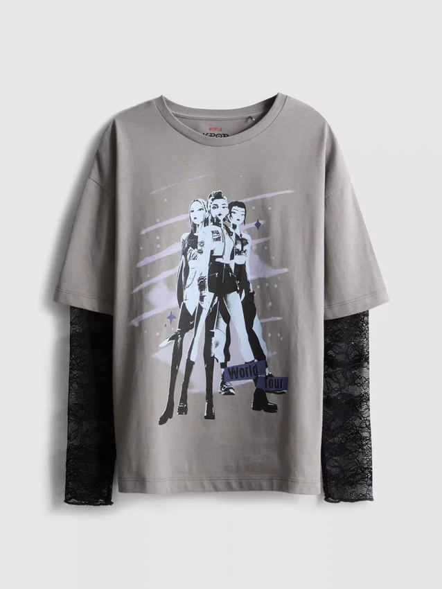 6-15yrs | kpop demon hunters lace long sleeve t-shirt
