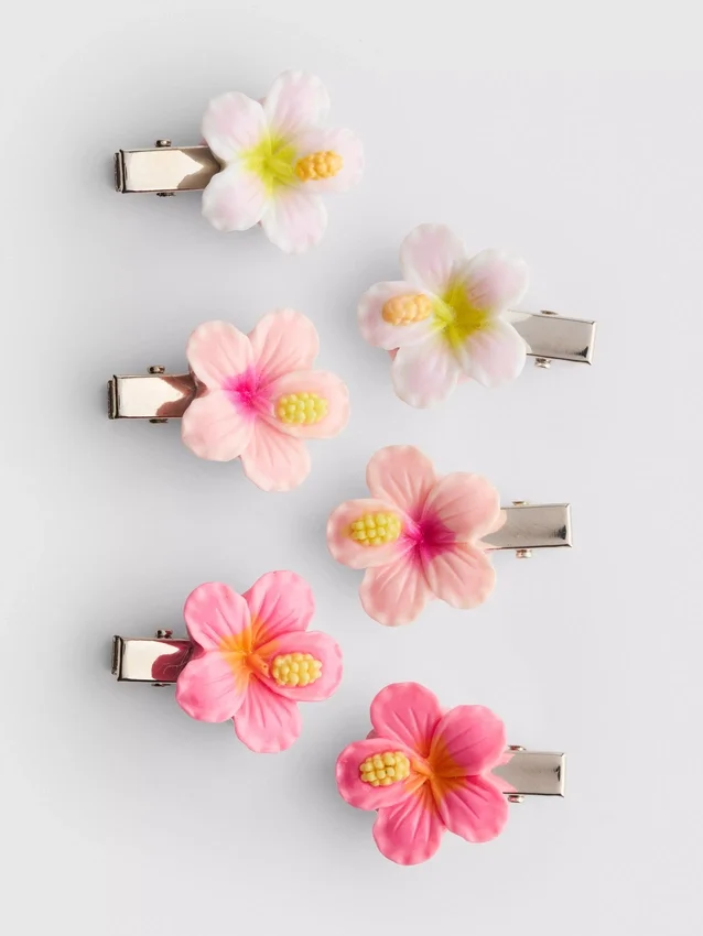 6-pack flower hair clips