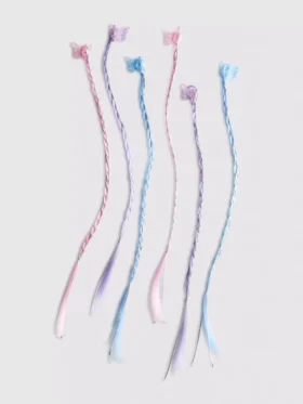 6pk butterfly braid hair clips