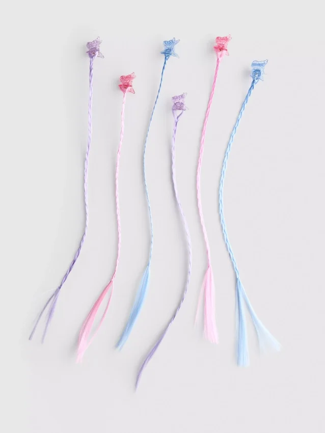 6pk butterfly hair braid clips