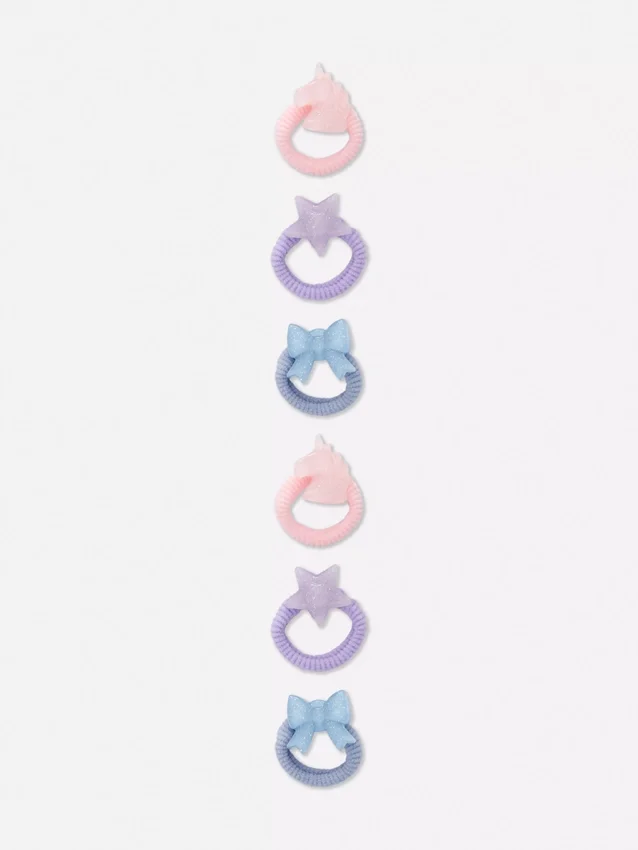 6pk charm hair ties