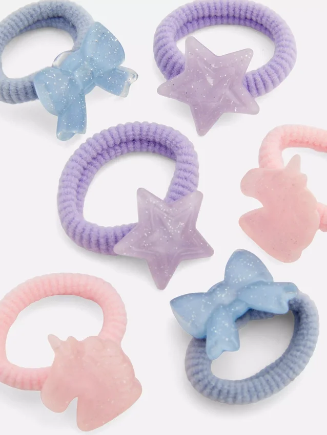 6pk charm hair ties