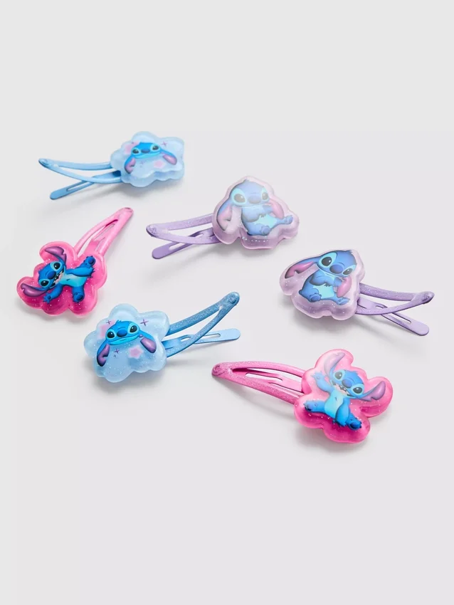 6pk disney's stitch snap hair clips