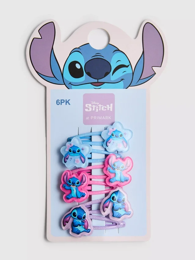 6pk disney's stitch snap hair clips