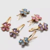 6pk faux gem butterfly snap hair clips