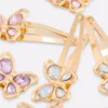 6pk faux gem snap hair clips