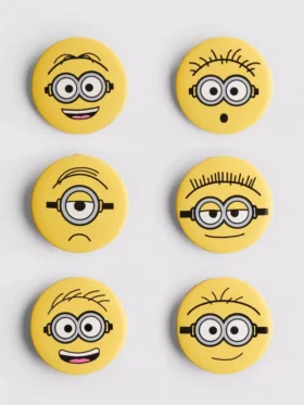 6pk minions buttons