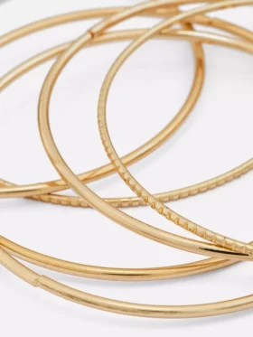 6pk polished metal bangles