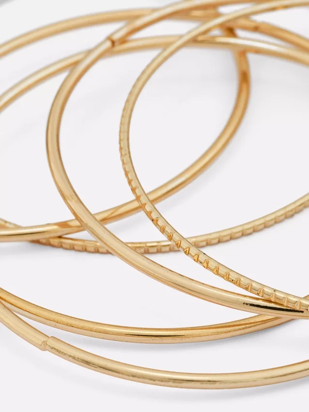 6pk polished metal bangles