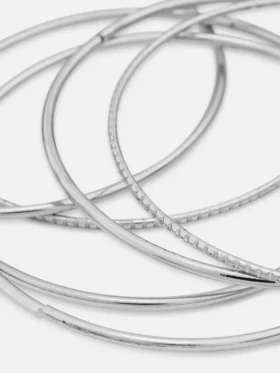 6pk polished metal bangles
