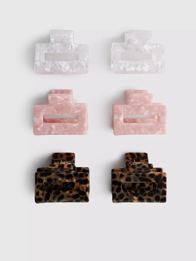 6pk rectangle claw clips