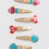 6pk sea snap hair clips