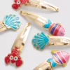 6pk sea snap hair clips