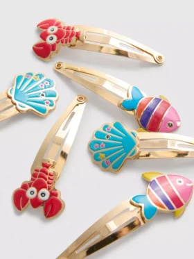 6pk sea snap hair clips