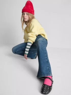 7-15yrs | belted flare jeans