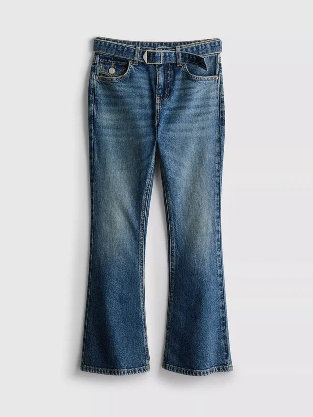 7-15yrs | belted flare jeans