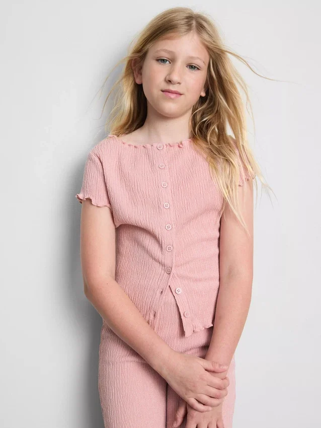 7-15yrs | crinkle textured blouse