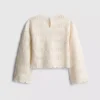 7-15yrs | crochet scallop-trim long-sleeve top