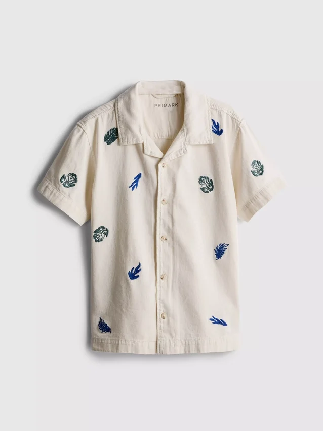 7-15yrs | embroidered button-up shirt