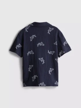 7-15yrs | embroidered button-up shirt