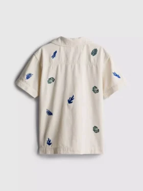7-15yrs | embroidered button-up shirt