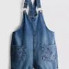 7-15yrs | embroidered denim dungarees
