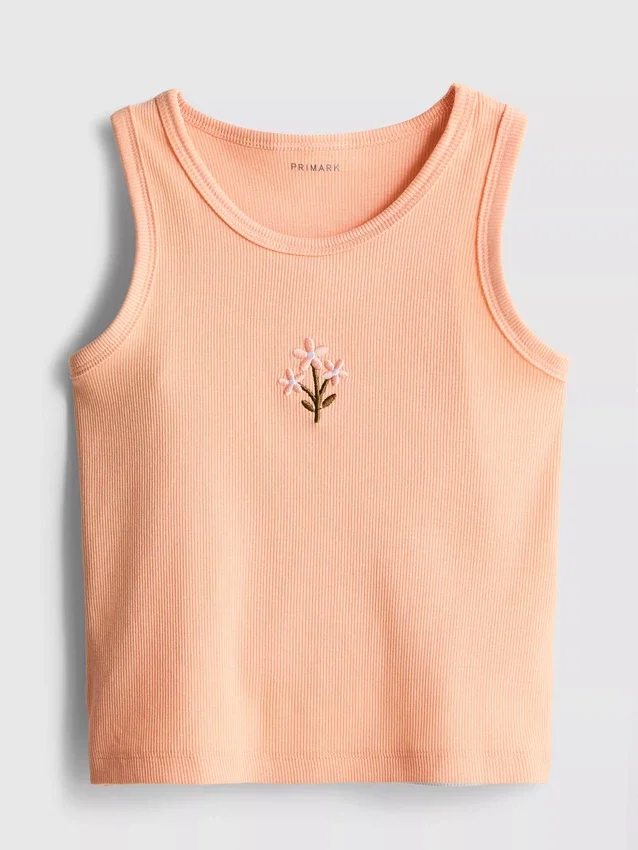 7-15yrs | embroidered ribbed tank